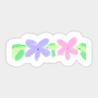 Purple pink watercolor floral art Sticker